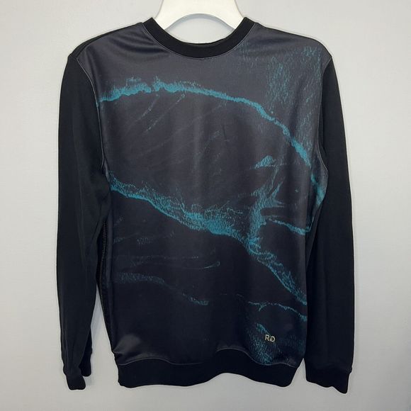 Rich Gang Mens Sweatshirt Black Space Cosmos Gold Zipper Designer Small RG NWOT - Picture 1 of 10